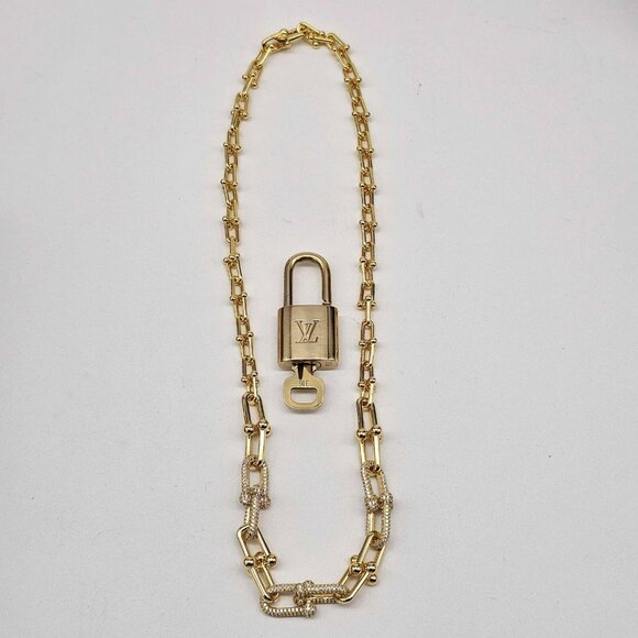 Authentic Louis Vuitton Lock&Key w/unbranded 925 Pure Silver/Goldplated Necklace - Picture 11 of 16